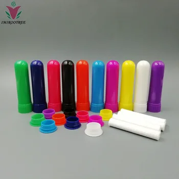 Бесплатная доставка, 10 комплектов Пустых носовых ингаляторов, ароматерапевтические палочки для ингаляции в нос с фитилями (10 цветов)