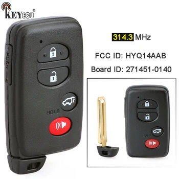 KEYECU 314,3 МГц ID платы: 27145-0140 FCC ID: HYQ14AAB 89904-48110 Смарт-карта дистанционного брелока для Toyota Highlander 2007-2014