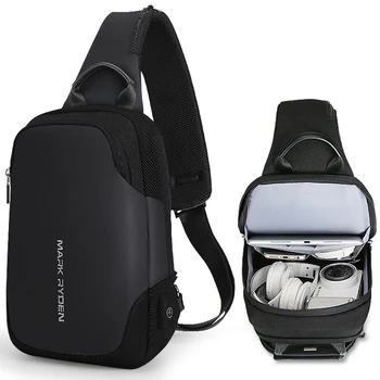Мужская 2022 Новая Нагрудная сумка, Многофункциональная Водонепроницаемая сумка через плечо, USB-зарядка, Повседневная сумка через плечо