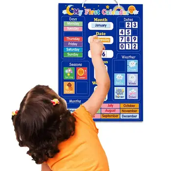 Детский Календарь Холодильник Волшебный Магнитный Учебный Календарь Детская Метеостанция Обучающая игрушка для дошкольников Классный календарь В наличии