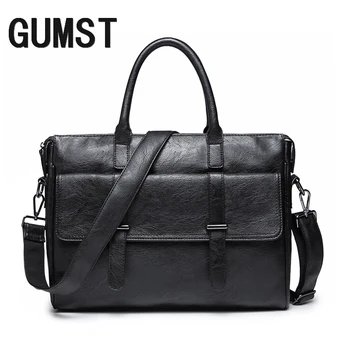 Бренд GUMST, мужская сумка для ноутбука, портфель, Модные мужские деловые сумки, Повседневная кожаная сумка-мессенджер для мужчин