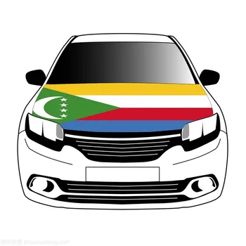 Крышка капота автомобиля с флагом Коморских островов 3,3x5ft/5x7ft из 100% полиэстера, баннер на капоте автомобиля