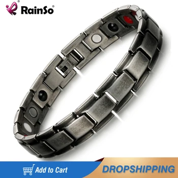 Rainso Винтажный мужской браслет из нержавеющей стали с магнитной германиевой Пихтой, Биоэнергетические браслеты Homme, Модные женские украшения 2022