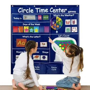 Карманный календарь Circle Time Circle Learning Time Center Сверхмощный Детский календарь для подсчета букв, цвета Рифм, формы