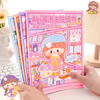 Книга наклеек с пузырьками соуса Ziyi Aki High Beauty Girl Heart Decoration Sticker Scene Material Decoration Sticker Book