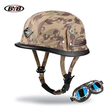 Ретро-шлем BYB, индивидуальный шлем, Камуфляжный шлем времен Второй мировой войны, мотоциклетный шлем, Модные мужские и женские шлемы
