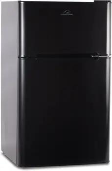 Компактный двухдверный холодильник Cool CCRD32B с настоящей морозильной камерой, мини-холодильник объемом 3,2 кубических фута, черный