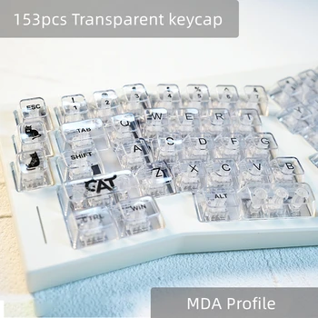 1 Комплект Полностью Прозрачных Клавишных Колпачков PC/ABS С Подсветкой Cat Space Keycap MDA Profile Key Caps Для Индивидуальной Механической клавиатуры MX Switch