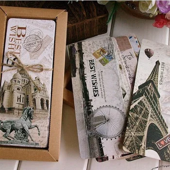 30 Листов/коробка Креативная Ретро Железная башня Изысканная закладка для чтения, метка, открытка с сообщением
