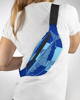 Летняя синяя полосатая Мужская и женская поясная сумка Shark, Поясная сумка, кошелек, Большая Поясная сумка для телефона, чехол для кошелька, Водонепроницаемые набедренные сумки типа 