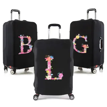 Эластичный защитный чехол для багажа с розовым буквенным принтом Дорожные принадлежности Тележка Защитный чехол для чемодана 18-32 дюймов