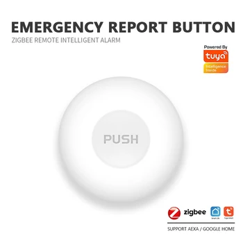 Интеллектуальная кнопка экстренного вызова Tuya ZigBee, одноклавишная сигнализация SOS, беспроводная аварийная кнопка, система безопасности дома Smart Life, ZigBee Gateway