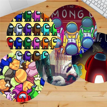 Игровой коврик для мыши Among-Us Анимационный Круглый Коврик для стола с большой рекламой, студенческий коврик для мыши, коврик для компьютерной клавиатуры, Аксессуары для офисного стола