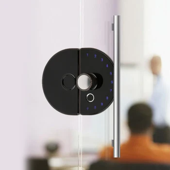 Цифровой электронный замок LockSmart для стеклянной двери с отпечатками пальцев с функцией контроля доступа по времени