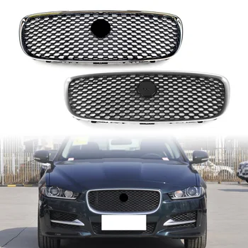 Замена Сетчатой решетки Верхнего радиатора Переднего бампера автомобиля Для Jaguar XF XFR 2016 2017 2018 2019 2020 с эмблемой