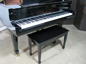 Допустимая модель детского рояля Knabe KN-520; Глянцевый черный со скамейкой; Исключительно чистый