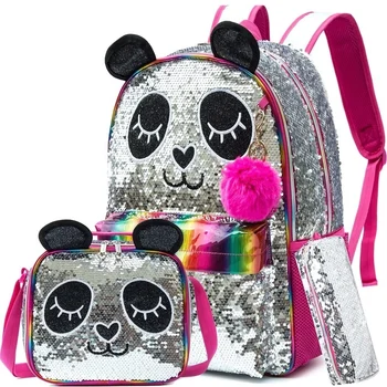 Школьные сумки для детей, Рюкзаки для школы, рюкзак для девочек-подростков, Женская сумка с пайетками из мультфильма 
