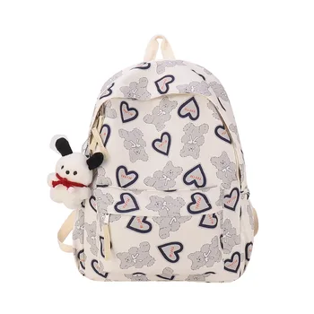 Школьные сумки с милыми героями Мультфильмов для девочек-подростков, студенческий рюкзак с принтом, Женский нейлоновый школьный рюкзак для кампуса в корейском стиле