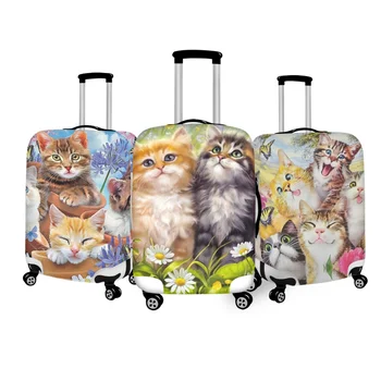 Twoheartsgirl, чехол для багажа с принтом забавного кота, Съемный пылезащитный чехол для чемодана, дорожные принадлежности, износостойкие аксессуары для путешествий