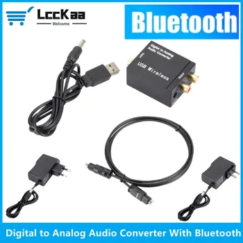 Цифроаналоговый аудиопреобразователь LccKaa, оптическое волокно, коаксиальный сигнал Toslink, RCA R/L, аудио Декодер, Усилитель с Bluetooth