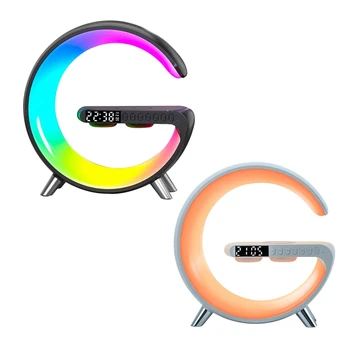 Лучшие предложения Беспроводное Зарядное Устройство Bluetooth Динамик Проекционная Лампа RGB Night Light Цифровой Будильник Для Сна В Спальне-EU Plug